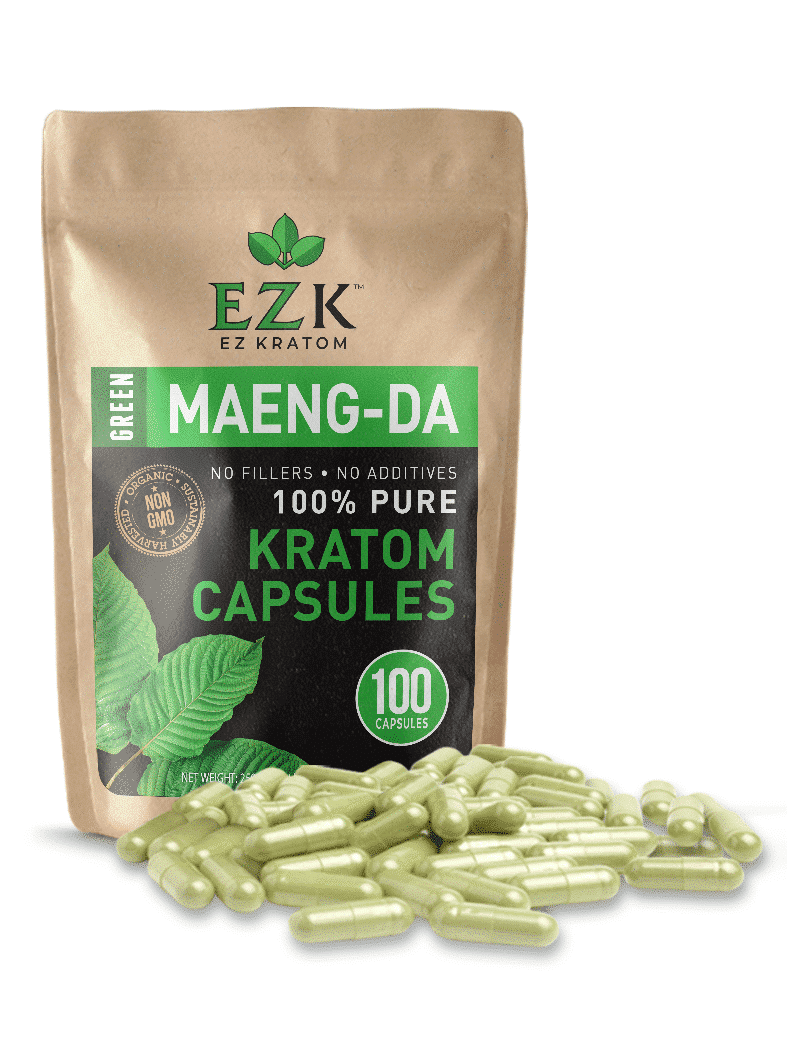 Green Maeng-Da Kratom Capsules (Size 00 or 000)