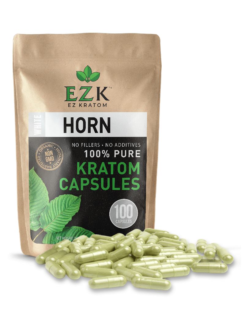 White Horn Kratom Capsules (Size 00 or 000)