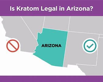A map of Arizona with a green check mark indicating the legal status of kratom in the state